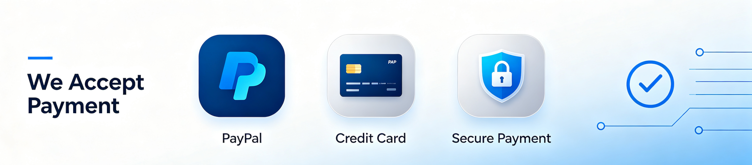 PayPal, credit card and secure payment accepted