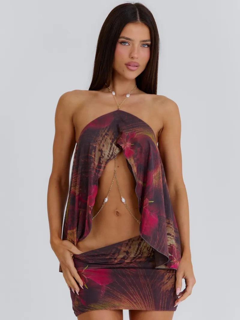 HALTER DRAPED MINI DRESS - Image 3