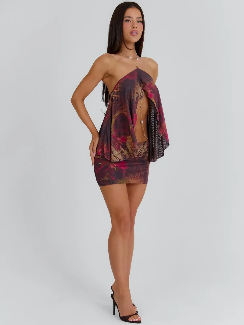 HALTER DRAPED MINI DRESS - Image 5