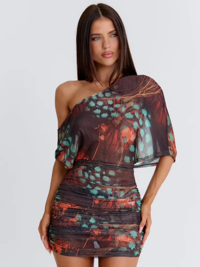 OPEN BACK ASYMMETRIC MINI DRESS