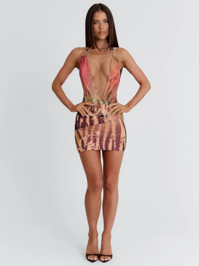 HALTER PLUNGE HARDWARE MINI DRESS - Image 2