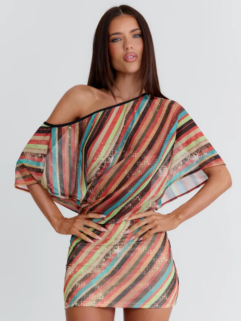DRAPED MESH MINI DRESS - Image 5