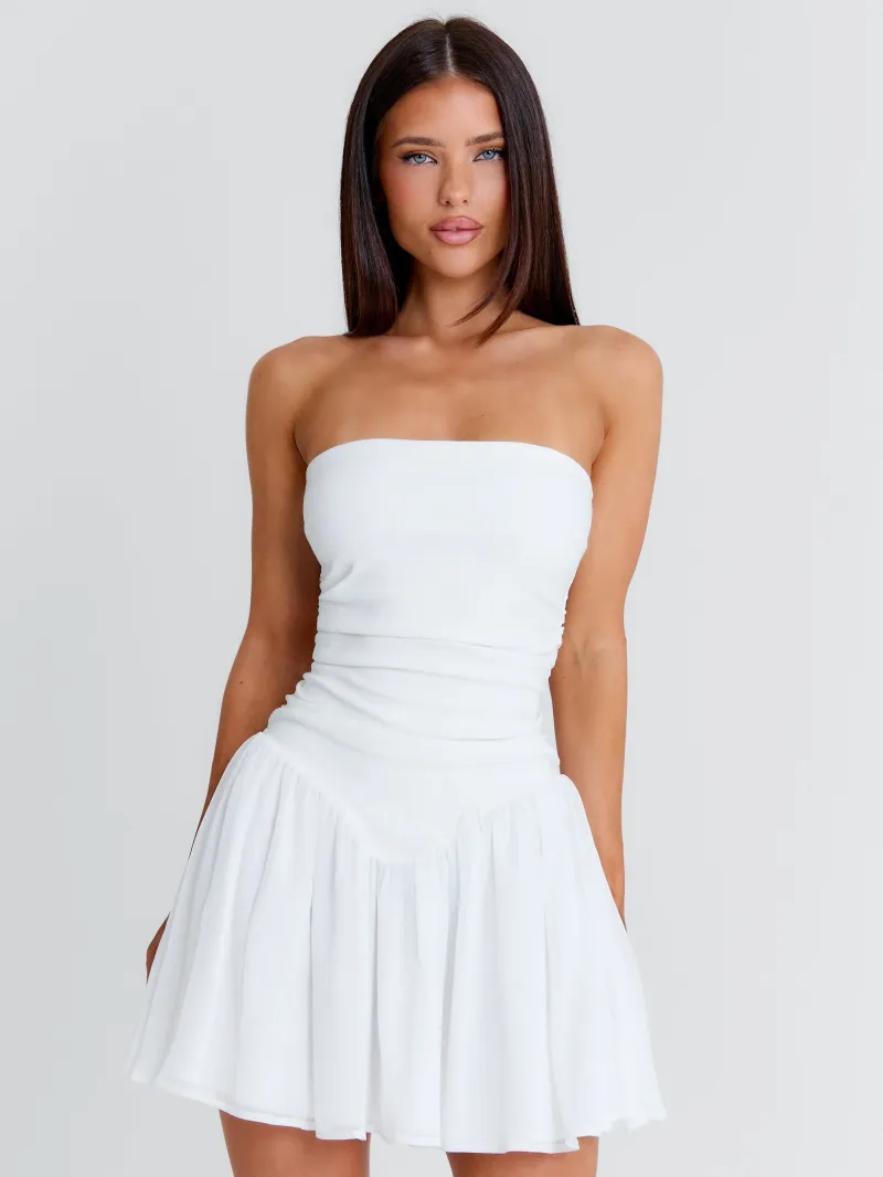 WHITE STRUCTURED MINI DRESS - Image 4
