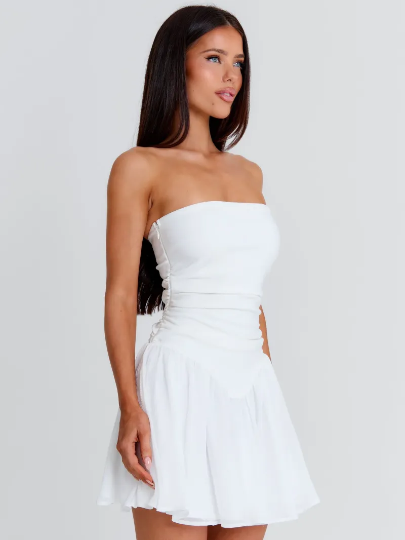 WHITE STRUCTURED MINI DRESS - Image 5
