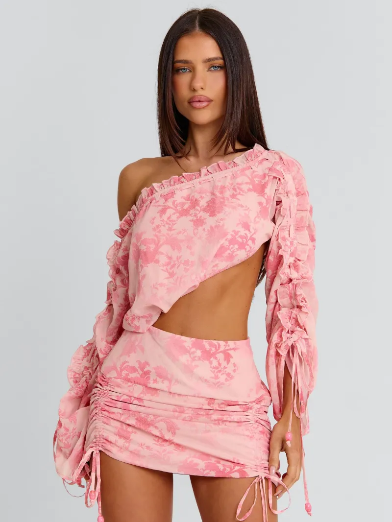 CUTOUT ASYMMETRIC MINI DRESS - Image 2