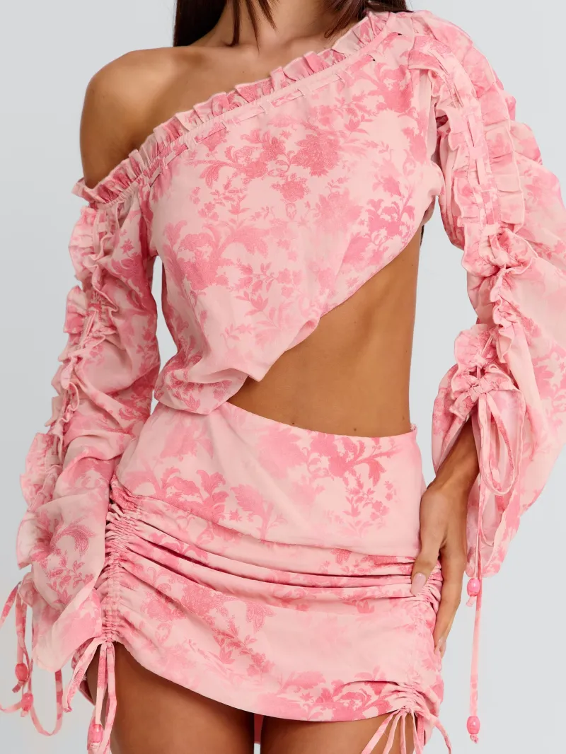 CUTOUT ASYMMETRIC MINI DRESS - Image 5