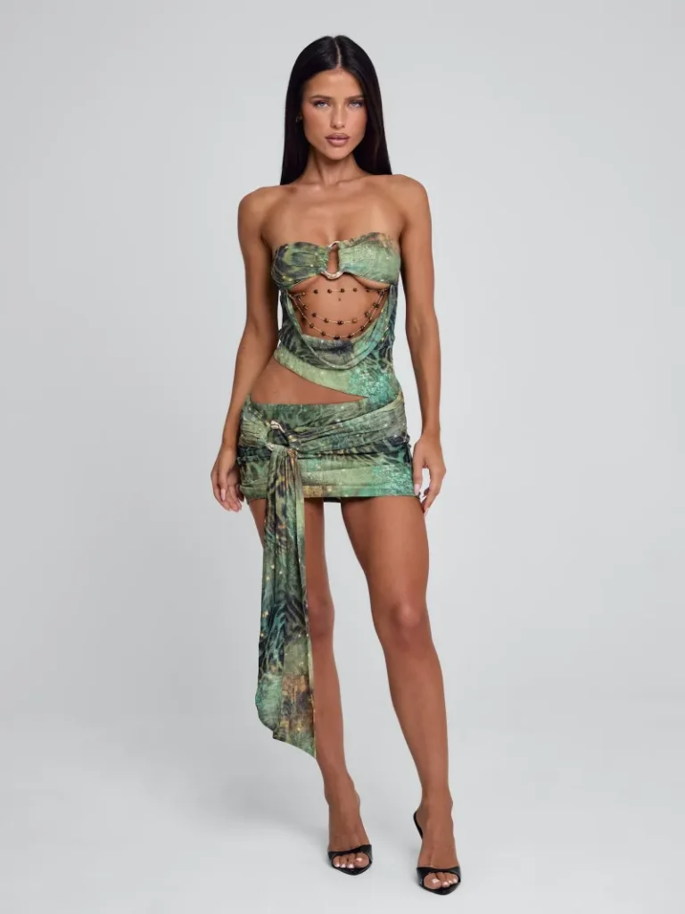 ASYMMETRIC DRAPED MINI DRESS