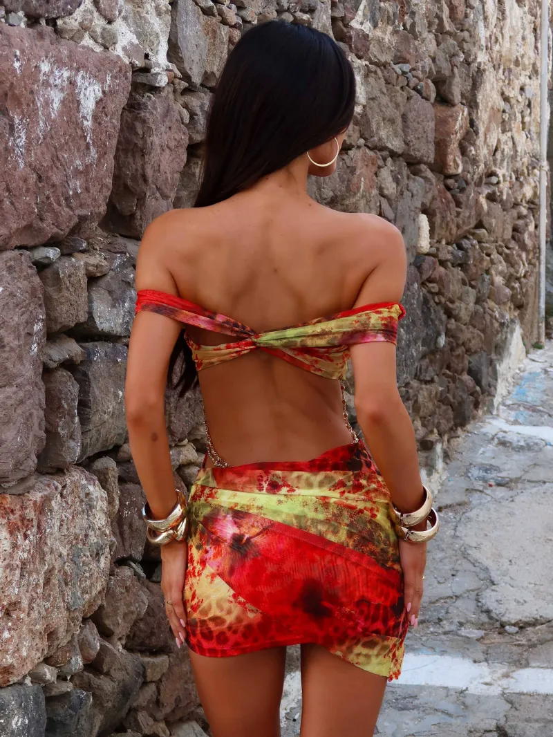 WRAP BEADED MINI DRESS - Image 3