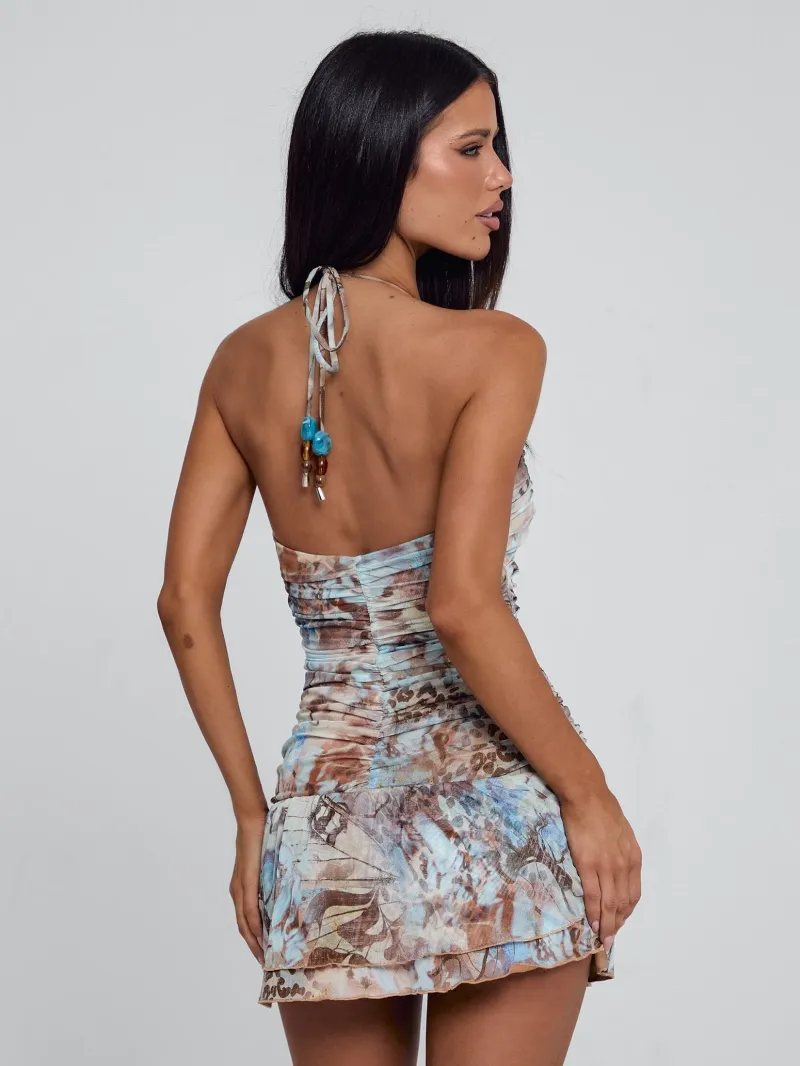HALTER TIE DETAIL MINI DRESS - Image 5