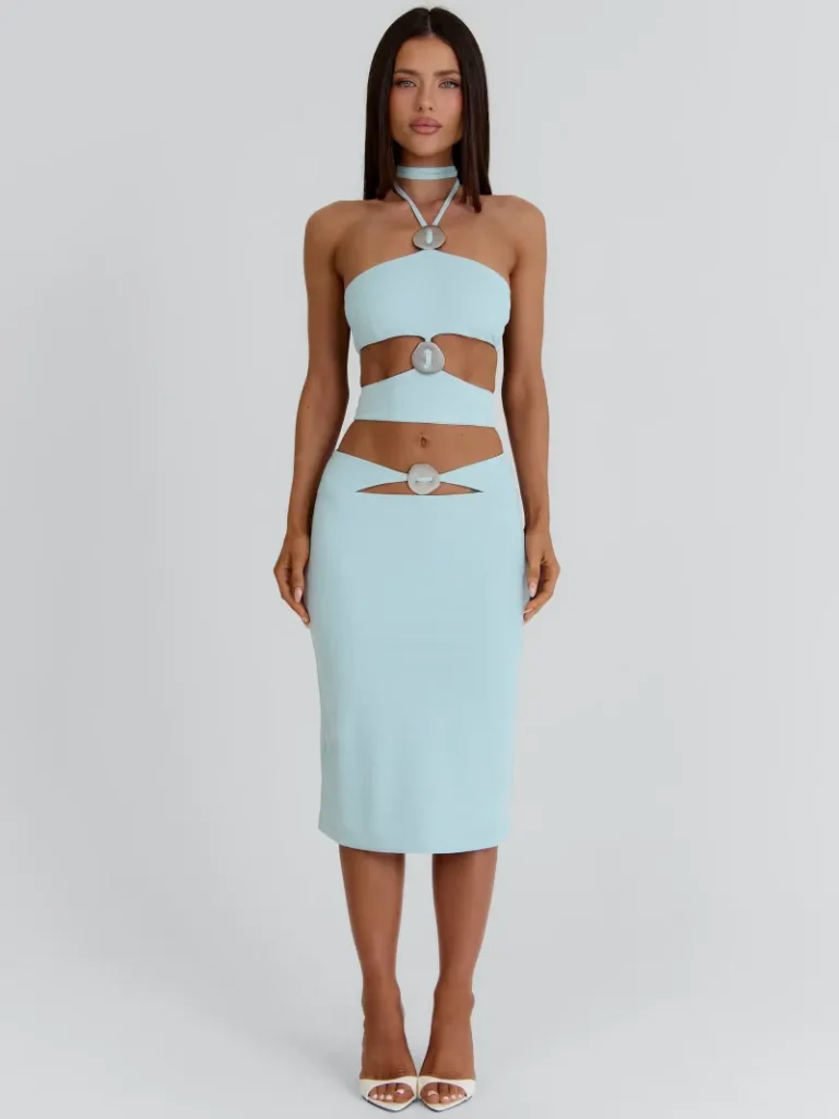 MINT CUTOUT HALTER CROP TOP
