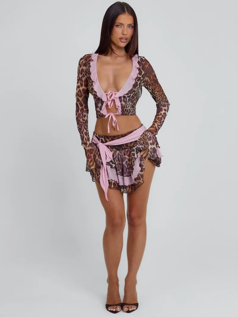 PLUNGE LONG SLEEVE CROP TOP - Image 4
