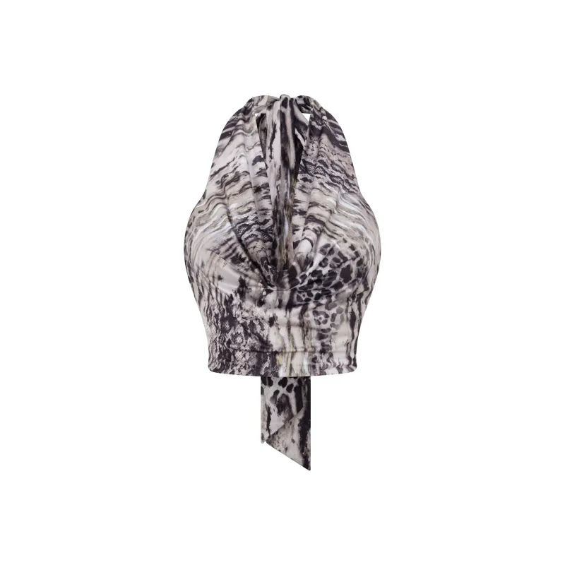OPEN BACK COWL CROP TOP - Image 4