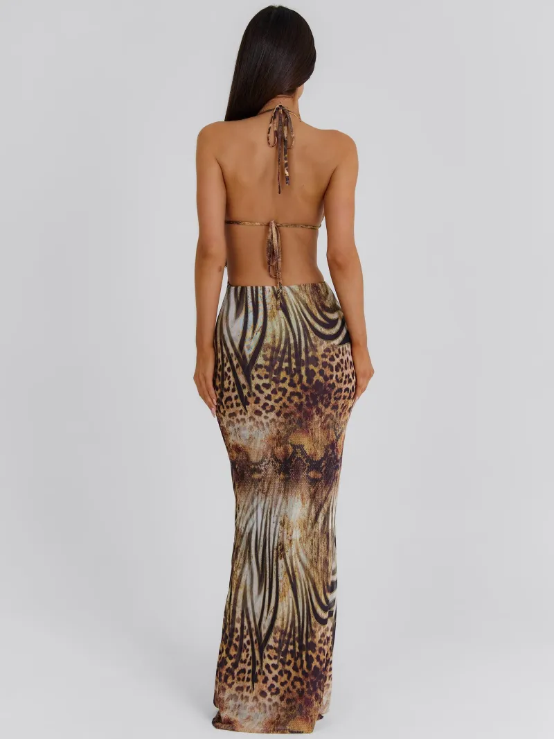 CUTOUT HALTER MAXI DRESS - Image 5