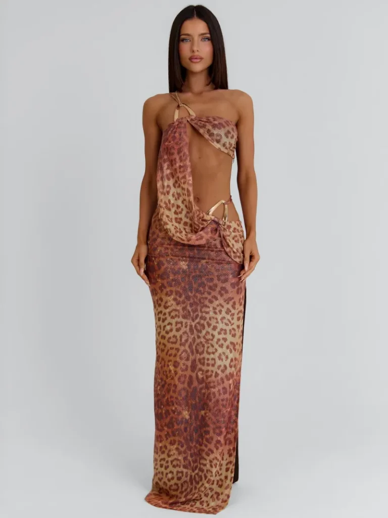OPEN BACK ASYMMETRIC MAXI DRESS