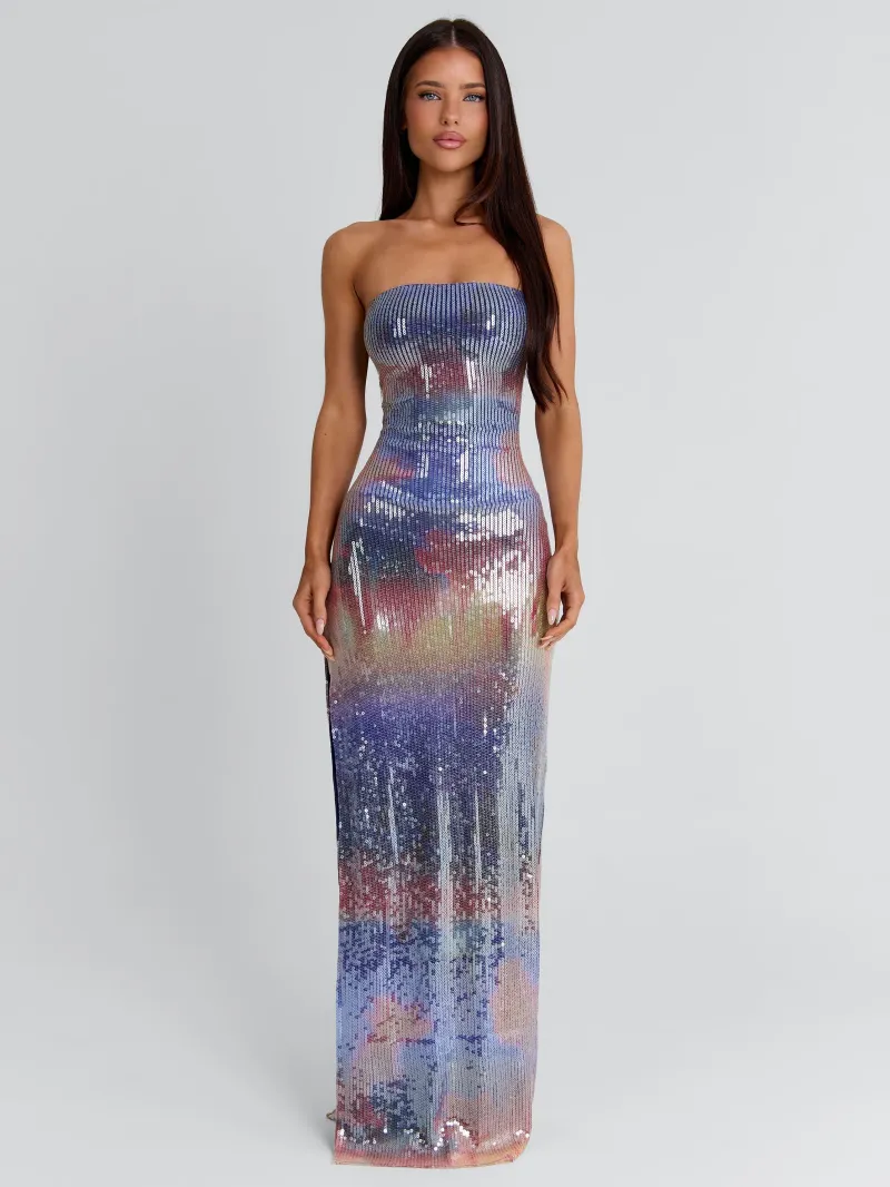 STRAPLESS SEQUIN MAXI DRESS - Image 2