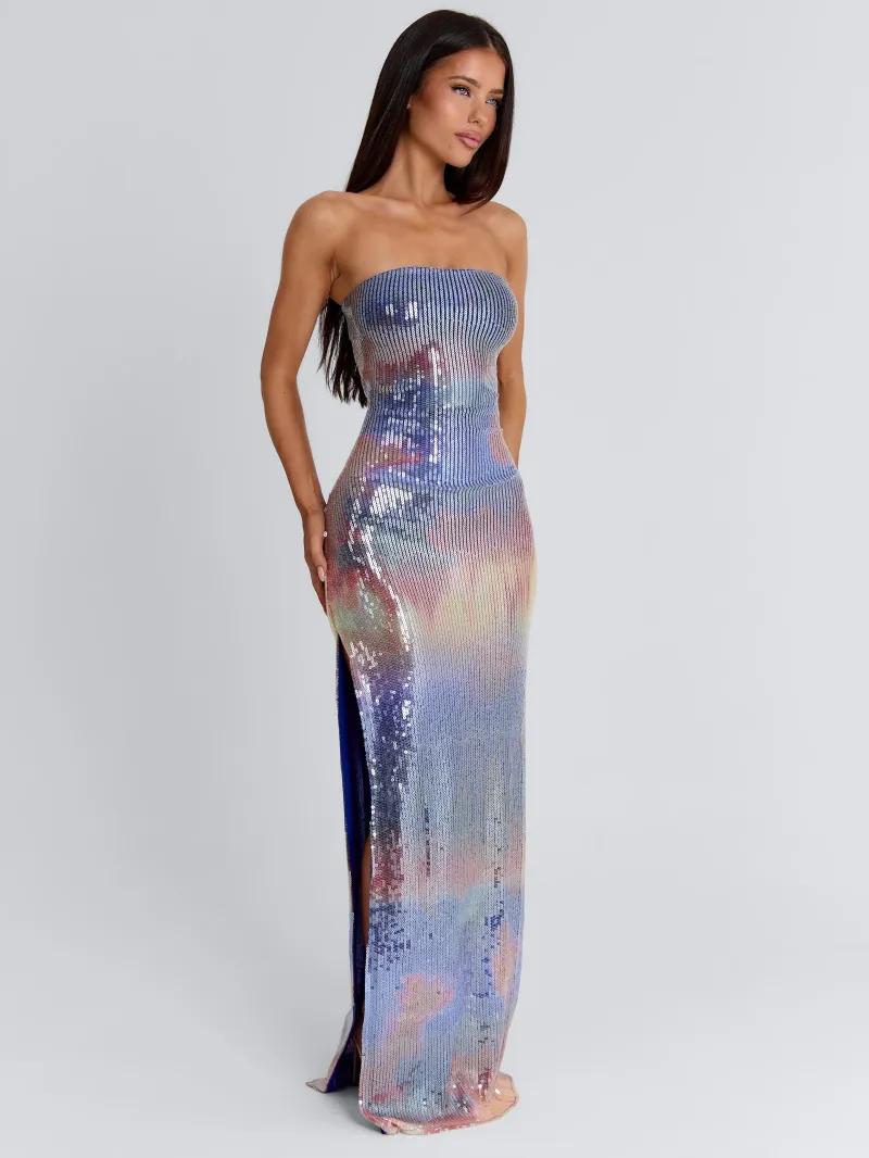 STRAPLESS SEQUIN MAXI DRESS - Image 5