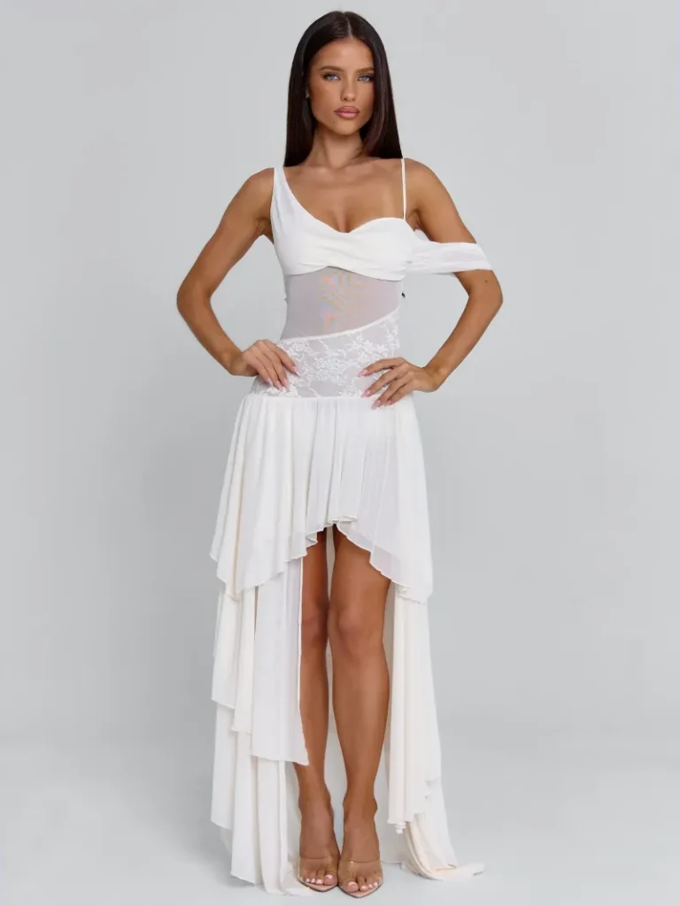 IVORY OPEN BACK COWL MAXI DRESS