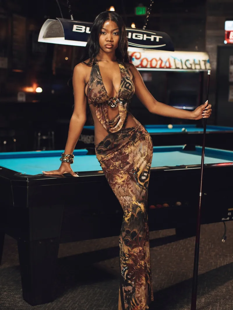 HALTER COWL MAXI DRESS - Image 3