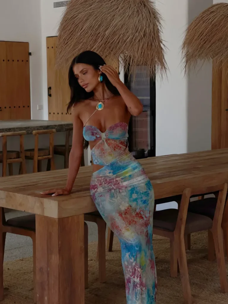 GATHER FRINGE MAXI DRESS