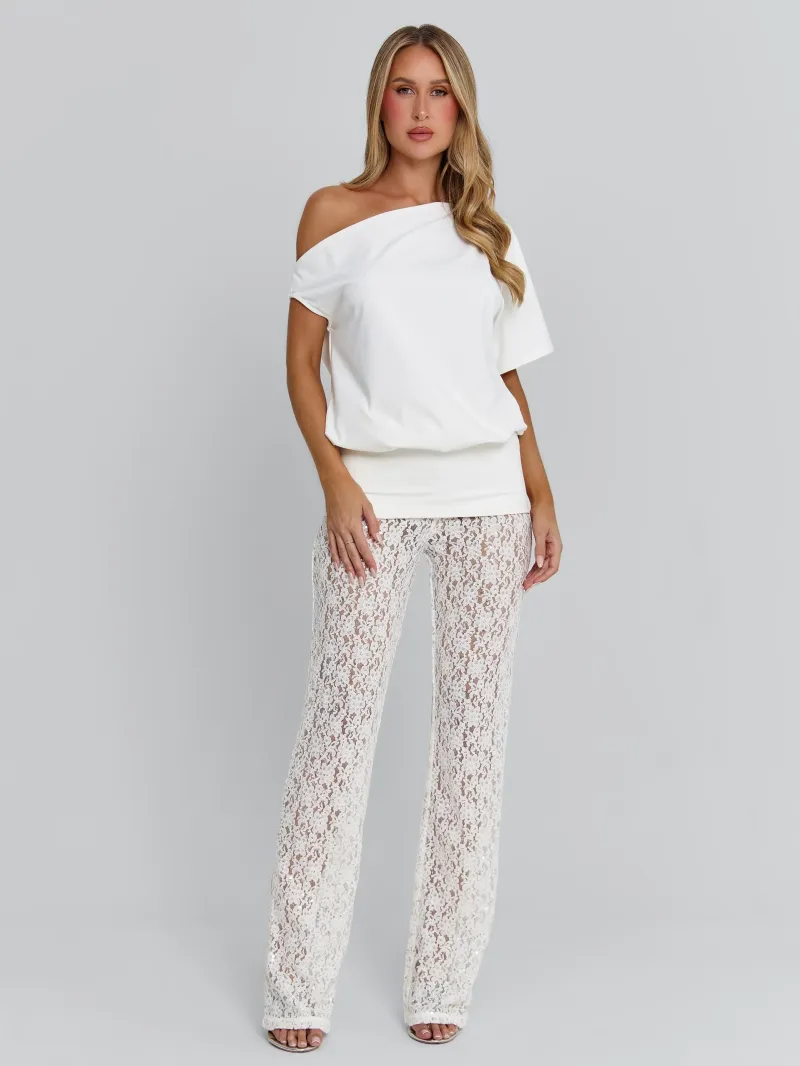 PANT WHITE SEQUIN LACE PANTS - Image 3