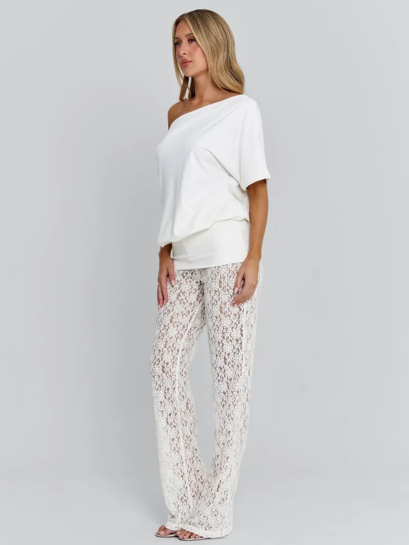 PANT WHITE SEQUIN LACE PANTS - Image 4