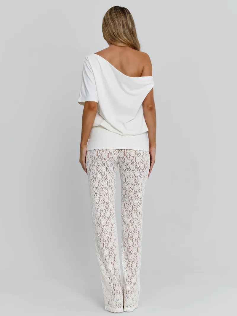 PANT WHITE SEQUIN LACE PANTS - Image 5