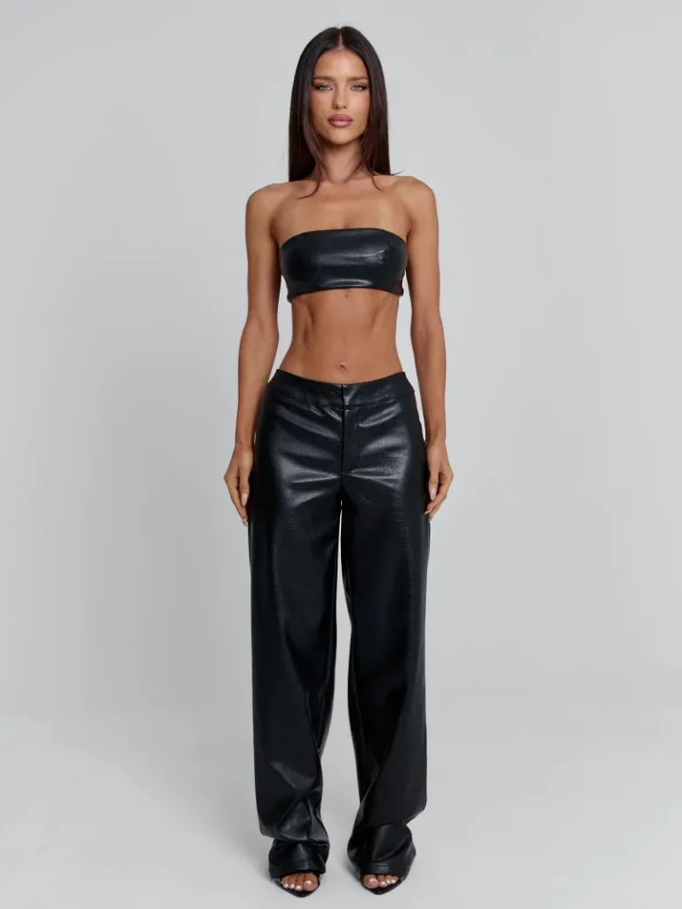 PANT BLACK FAUX LEATHER PANTS