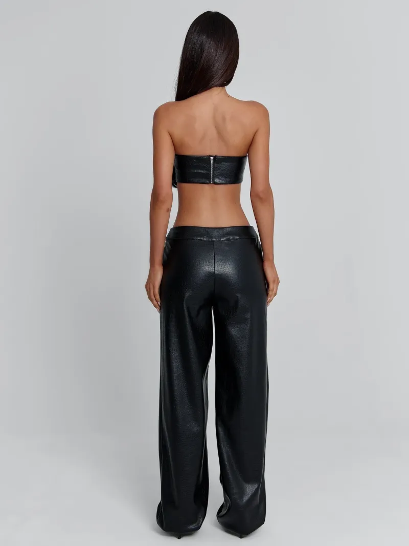 PANT BLACK FAUX LEATHER PANTS - Image 5