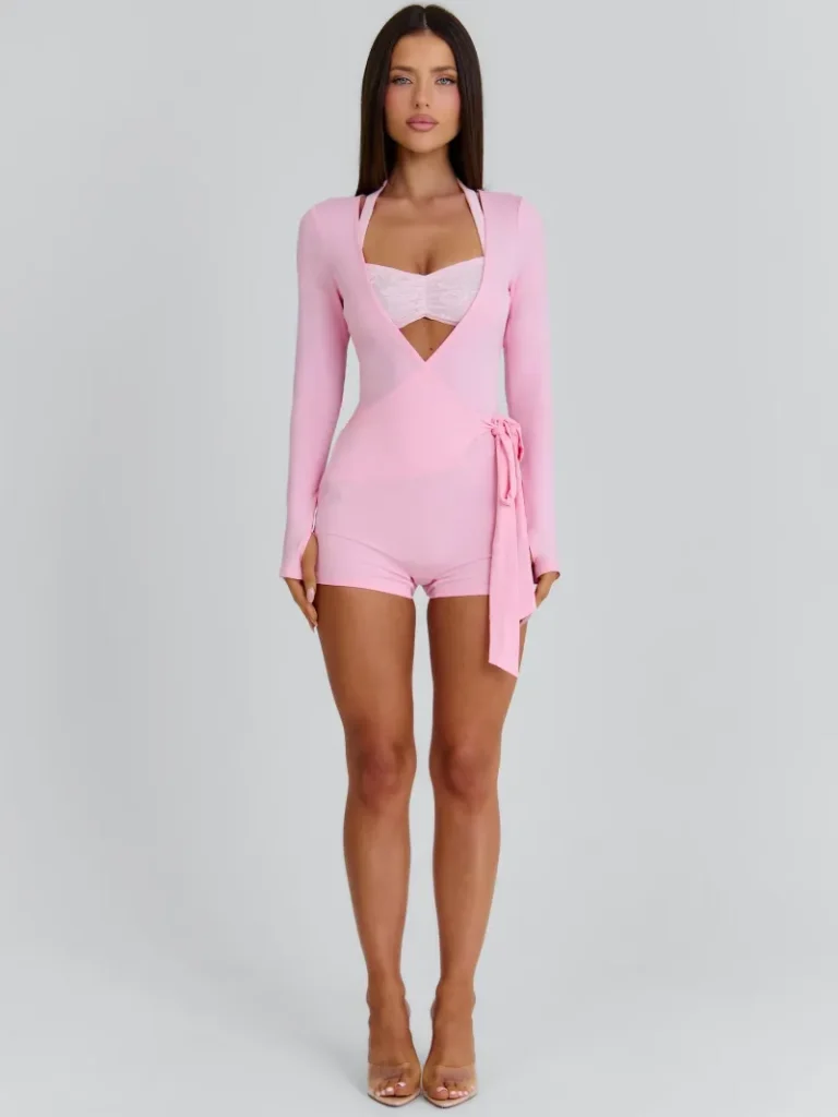 PINK LONG SLEEVE PLAYSUIT