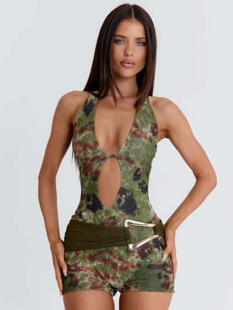 CUTOUT HALTER PLAYSUIT - Image 4