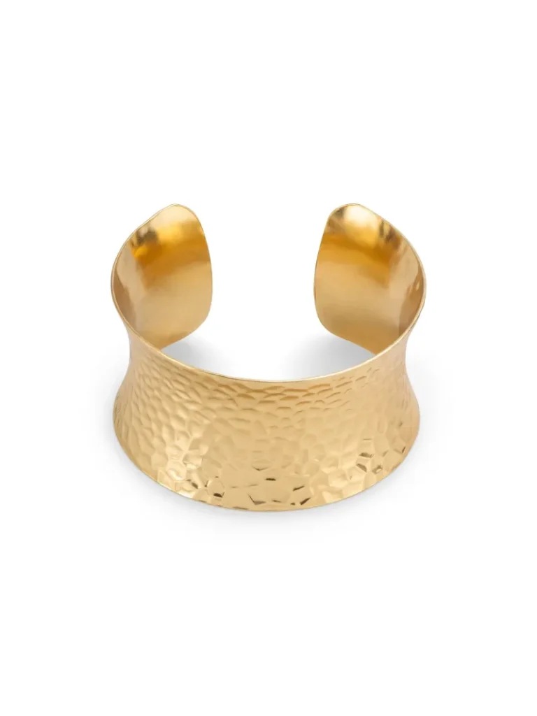 CUFF GOLD TEXTURE CONTOUR BANGLE