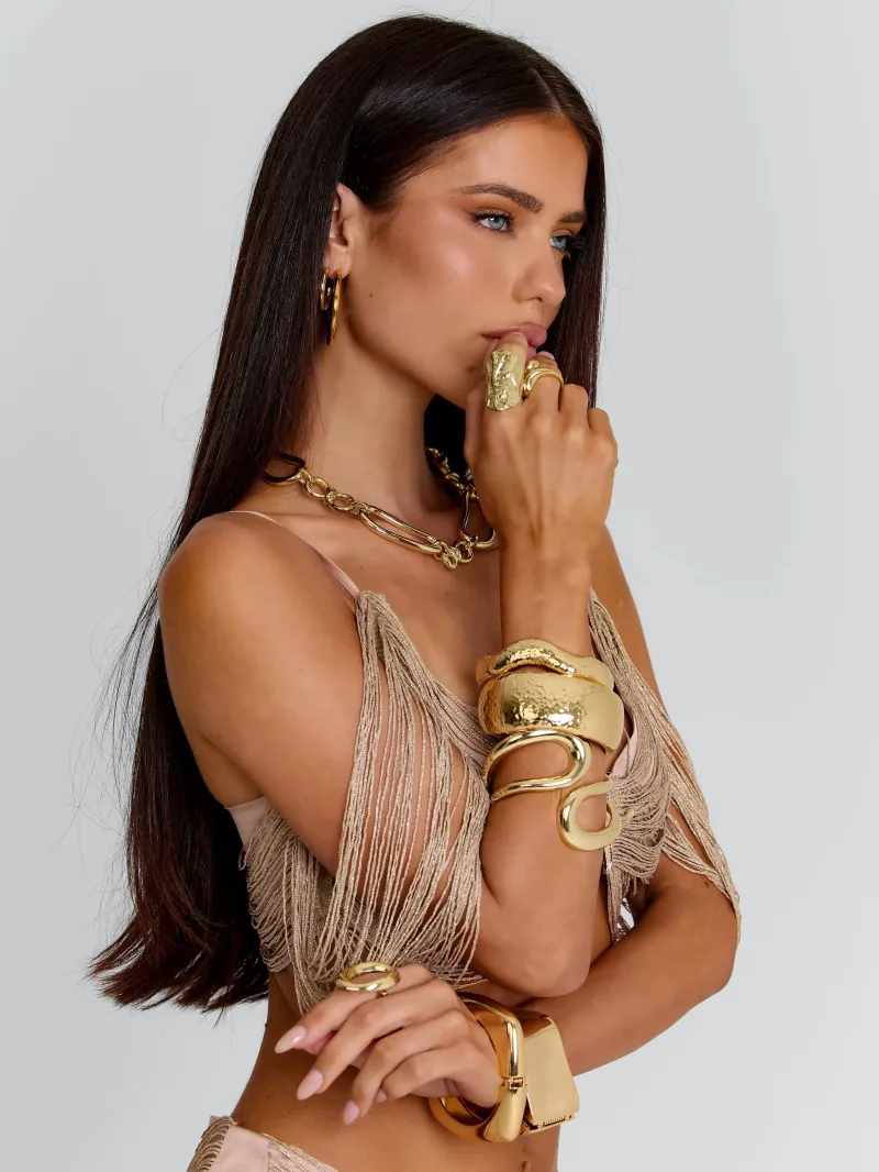 GOLD TRIM DRAPE BANGLE - Image 4